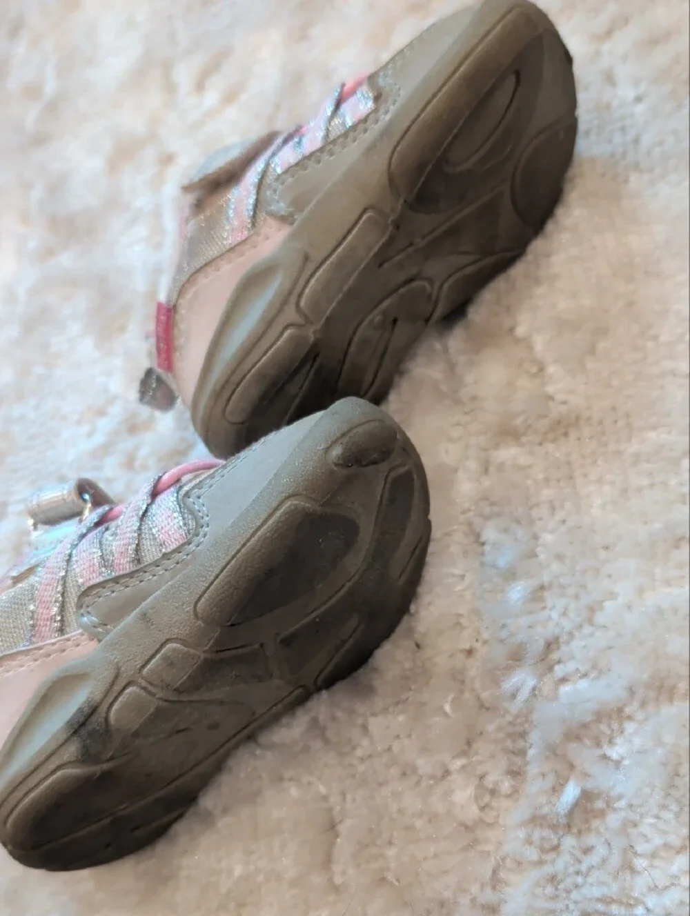 Toddler Pink & Silver Athletic Sneakers